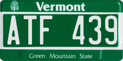 VT license plate ATF439
