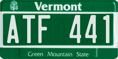 VT license plate ATF441