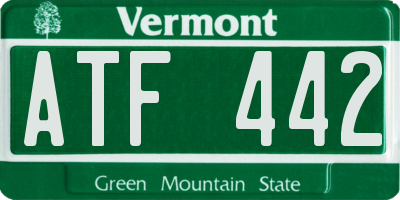 VT license plate ATF442