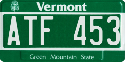 VT license plate ATF453