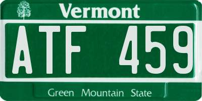 VT license plate ATF459