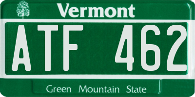 VT license plate ATF462