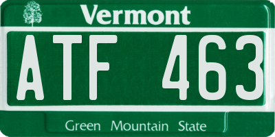 VT license plate ATF463