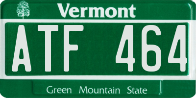 VT license plate ATF464