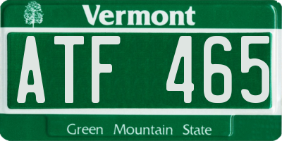 VT license plate ATF465
