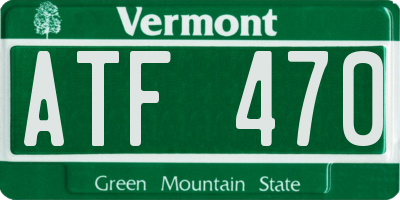 VT license plate ATF470