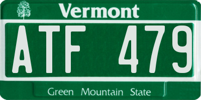VT license plate ATF479