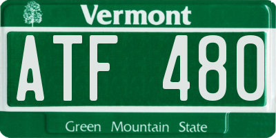VT license plate ATF480