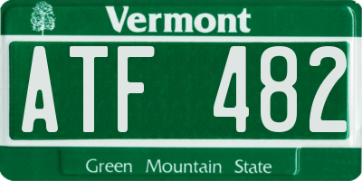 VT license plate ATF482