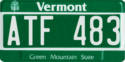 VT license plate ATF483