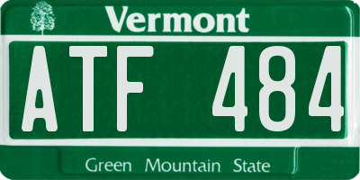 VT license plate ATF484