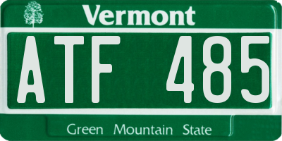 VT license plate ATF485