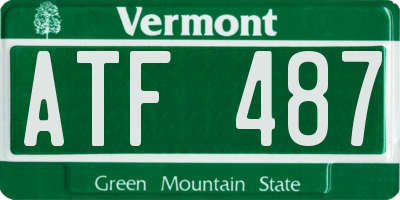 VT license plate ATF487