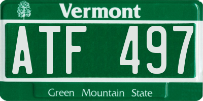 VT license plate ATF497
