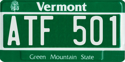 VT license plate ATF501