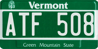 VT license plate ATF508