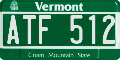 VT license plate ATF512