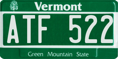 VT license plate ATF522