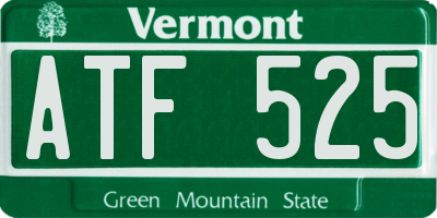 VT license plate ATF525