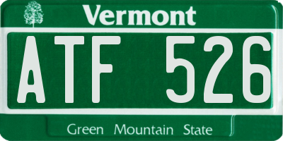 VT license plate ATF526