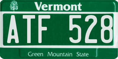 VT license plate ATF528
