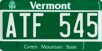 VT license plate ATF545