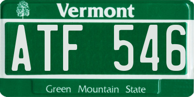 VT license plate ATF546