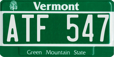 VT license plate ATF547