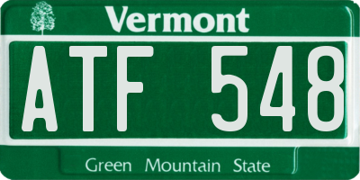 VT license plate ATF548