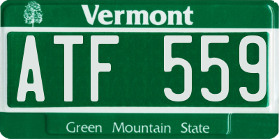 VT license plate ATF559