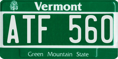 VT license plate ATF560