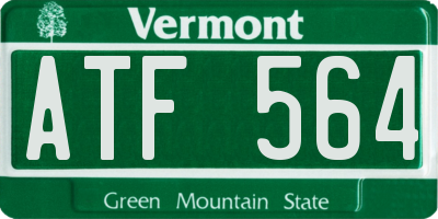 VT license plate ATF564