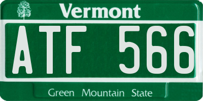 VT license plate ATF566