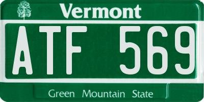 VT license plate ATF569