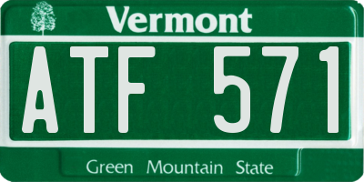 VT license plate ATF571