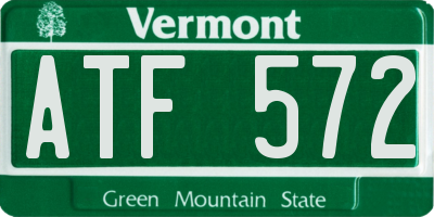 VT license plate ATF572