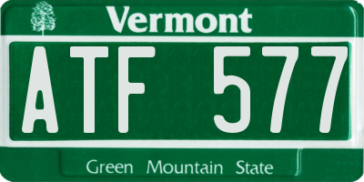 VT license plate ATF577