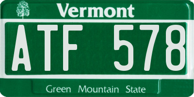 VT license plate ATF578