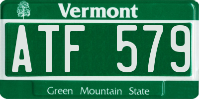 VT license plate ATF579