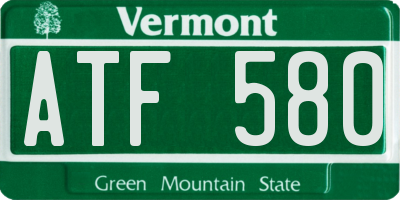 VT license plate ATF580