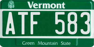 VT license plate ATF583
