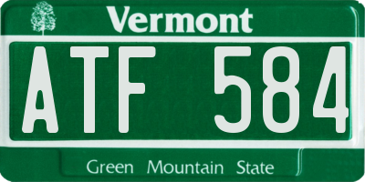 VT license plate ATF584
