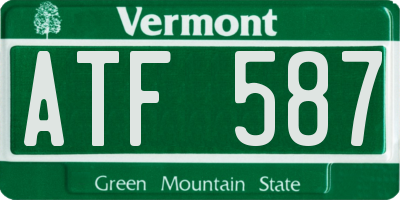 VT license plate ATF587