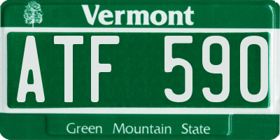 VT license plate ATF590