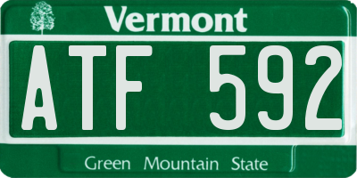 VT license plate ATF592