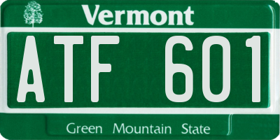 VT license plate ATF601