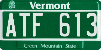 VT license plate ATF613