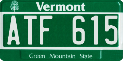 VT license plate ATF615