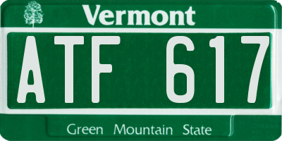 VT license plate ATF617