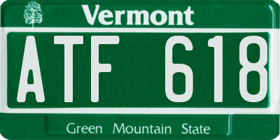 VT license plate ATF618